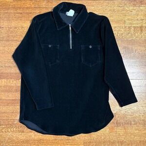 Jones New‎ York Sport Petite S Black Corduroy Quarter Zip Pocket Shirt Top P/S